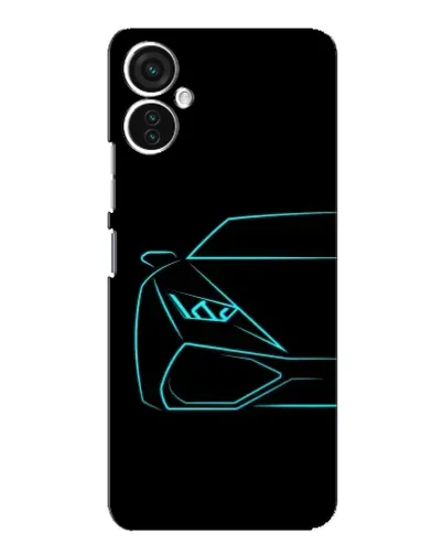 Чохол для TECNO Spark 9 Pro з картинкою «Блакитний силует Lamborghini»