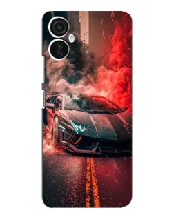 Чохол для TECNO Spark 9 Pro з картинкою «Lamborghini червоний дим»