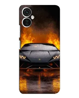 Чохол для TECNO Spark 9 Pro з картинкою «Lamborghini у вогні»