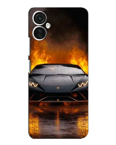 Чохол для TECNO Spark 9 Pro з картинкою «Lamborghini у вогні»