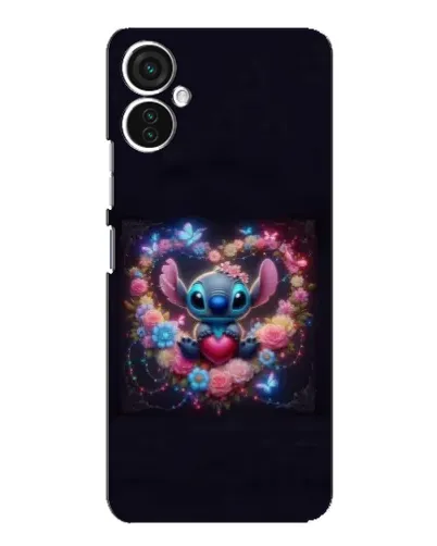 Чехол для TECNO Spark 9 Pro с картинкой «Stitch в цветах»
