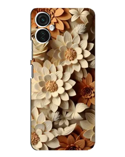Чохол для TECNO Spark 9 Pro з картинкою «Бежевий флористичний декор»