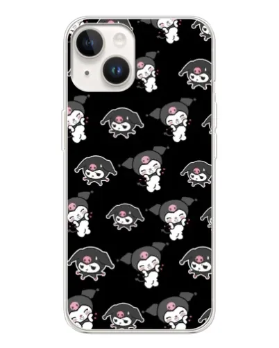 Чехол для TECNO Spark Go 1 с картинкой «Черный паттерн Kuromi»