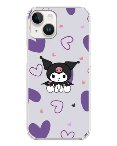 Чехол для TECNO Spark Go 1 с картинкой «Kuromi и лавандовые сердца»