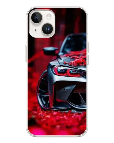 Чохол для TECNO Spark Go 1 з картинкою «Спортивна BMW та квіти»