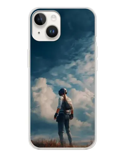 Чехол для TECNO Spark Go 1 с картинкой «Герой PUBG на скале»