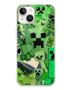 Чехол для TECNO Spark Go 1 с картинкой «Криперы Minecraft»