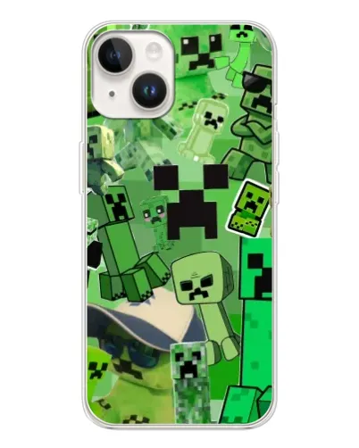 Чехол для TECNO Spark Go 1 с картинкой «Криперы Minecraft»