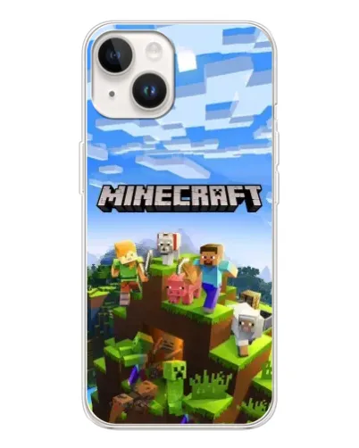 Чехол для TECNO Spark Go 1 с картинкой «Minecraft классический мир»