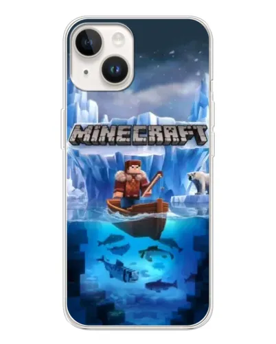 Чехол для TECNO Spark Go 1 с картинкой «Minecraft ледяной мир»
