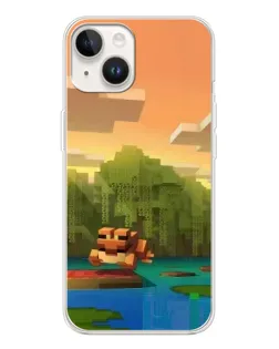 Чехол для TECNO Spark Go 1 с картинкой «Майнкрафт закат солнца»