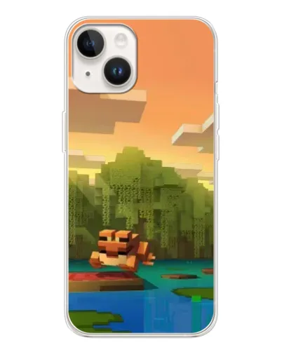 Чехол для TECNO Spark Go 1 с картинкой «Майнкрафт закат солнца»