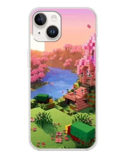 Чехол для TECNO Spark Go 1 с картинкой «Розовое дерево Minecraft»