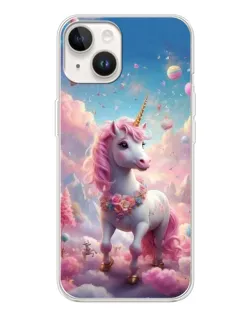 Чехол для TECNO Spark Go 1 с картинкой «Единорог среди облаков»