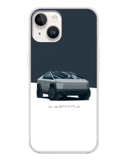 Чехол для TECNO Spark Go 1 с картинкой «Серебристый Cybertruck Tesla»
