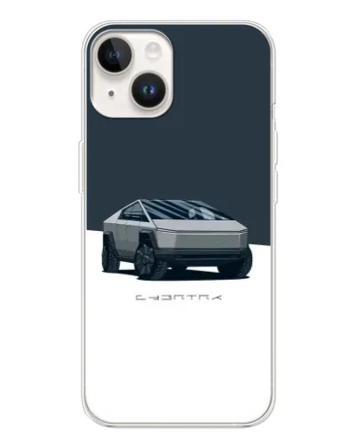 Чехол для TECNO Spark Go 1 с картинкой «Серебристый Cybertruck Tesla»