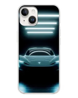 Чехол для TECNO Spark Go 1 с картинкой «Tesla в неоне»