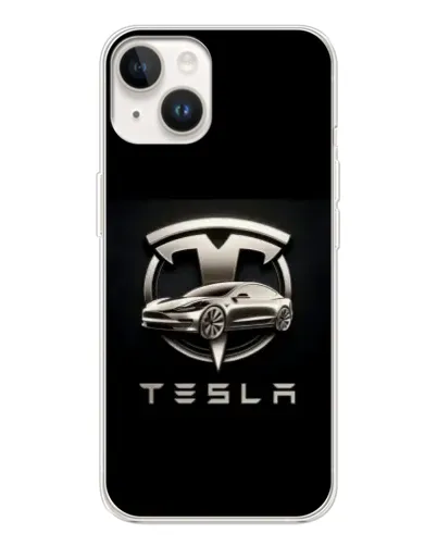 Чехол для TECNO Spark Go 1 с картинкой «Tesla — серебристое авто»