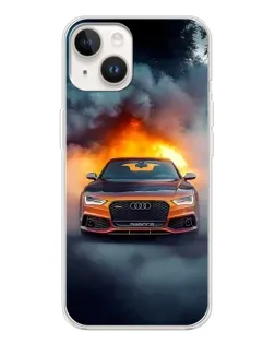Чохол для TECNO Spark Go 1 з картинкою «Audi у вогняному диму»