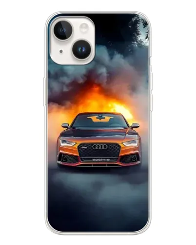 Чохол для TECNO Spark Go 1 з картинкою «Audi у вогняному диму»