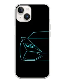 Чохол для TECNO Spark Go 1 з картинкою «Блакитний силует Lamborghini»