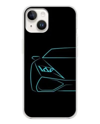 Чохол для TECNO Spark Go 1 з картинкою «Блакитний силует Lamborghini»