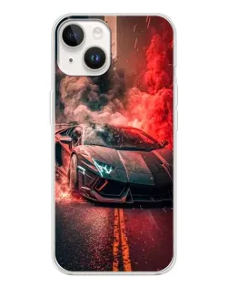 Чохол для TECNO Spark Go 1 з картинкою «Lamborghini червоний дим»