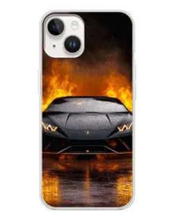 Чохол для TECNO Spark Go 1 з картинкою «Lamborghini у вогні»