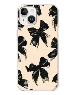 Чехол для TECNO Spark Go 1 с картинкой «Паттерн черные банты»