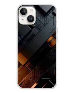 Чехол для TECNO Spark Go 1 с картинкой «Черные геометрические блоки»