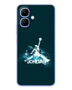 Чехол для TECNO Spark Go 2 с картинкой «Jordan Blue Fire»