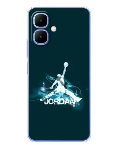 Чехол для TECNO Spark Go 2 с картинкой «Jordan Blue Fire»