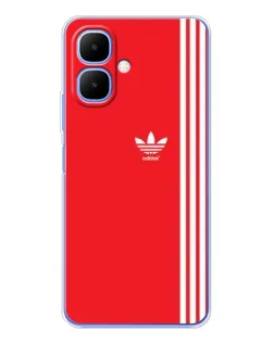 Чехол для TECNO Spark Go 2 с картинкой «Красный минимализм Adidas»