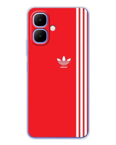 Чехол для TECNO Spark Go 2 с картинкой «Красный минимализм Adidas»