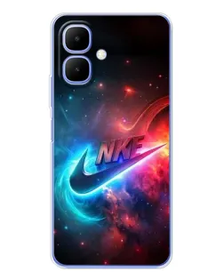 Чехол для TECNO Spark Go 2 с картинкой «Огненный логотип Nike»