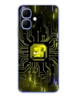 Чехол для TECNO Spark Go 2 с картинкой «Nike — золотая искра»