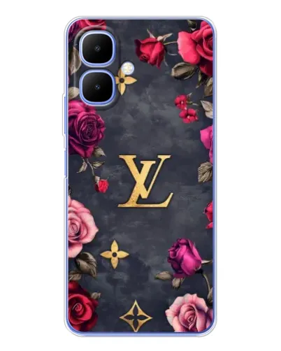 Чехол для TECNO Spark Go 2 с картинкой «Цветочный Louis Vuitton»