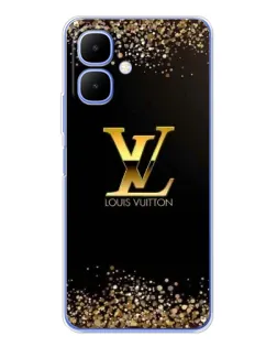 Чехол для TECNO Spark Go 2 с картинкой «LV — золотые искры»