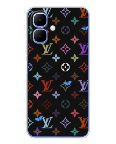 Чехол для TECNO Spark Go 2 с картинкой «Цветная монограмма LV»