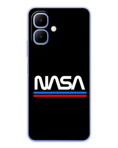 Чехол для TECNO Spark Go 2 с картинкой «NASA — классика Red Blue»
