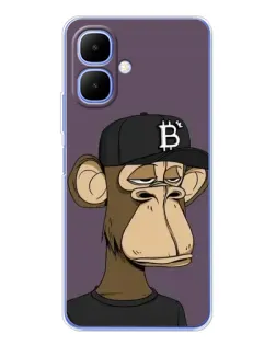 Чехол для TECNO Spark Go 2 с картинкой «Bored Ape в кепке»