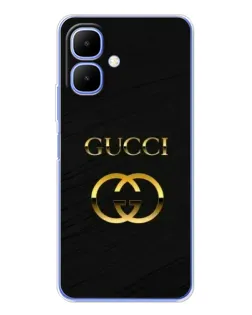 Чехол для TECNO Spark Go 2 с картинкой «Золотой логотип Gucci»