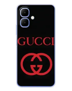 Чехол для TECNO Spark Go 2 с картинкой «Gucci — красный логотип»