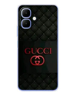 Чехол для TECNO Spark Go 2 с картинкой «Gucci — стеганый черный»
