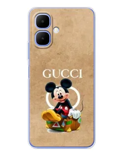 Чехол для TECNO Spark Go 2 с картинкой «Микки Маус Gucci — крафт»
