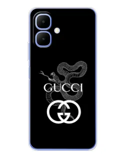 Чехол для TECNO Spark Go 2 с картинкой «Gucci — серебряная змея»