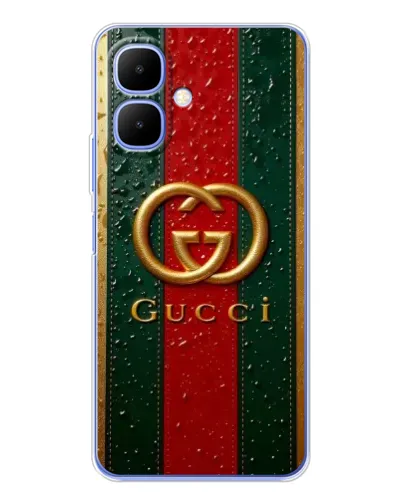 Чохол для TECNO Spark Go 2 з картинкою «Gucci — фірмова смуга та золото» Чохол для TECNO Spark Go 2 з картинкою «Gucci — фірмова смуга та золото»