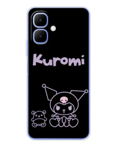 Чехол для TECNO Spark Go 2 с картинкой «Kuromi — черный минимализм»
