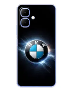 Чехол для TECNO Spark Go 2 с картинкой «BMW — неоновое сияние»
