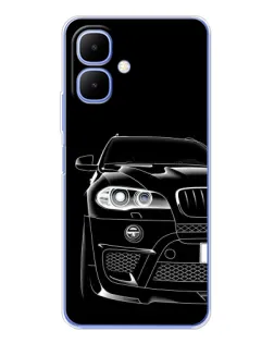Чехол для TECNO Spark Go 2 с картинкой «Темный силуэт BMW»